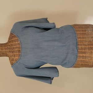 Bluesteel Original Denim Blue Chambray Top sz p  BinL
